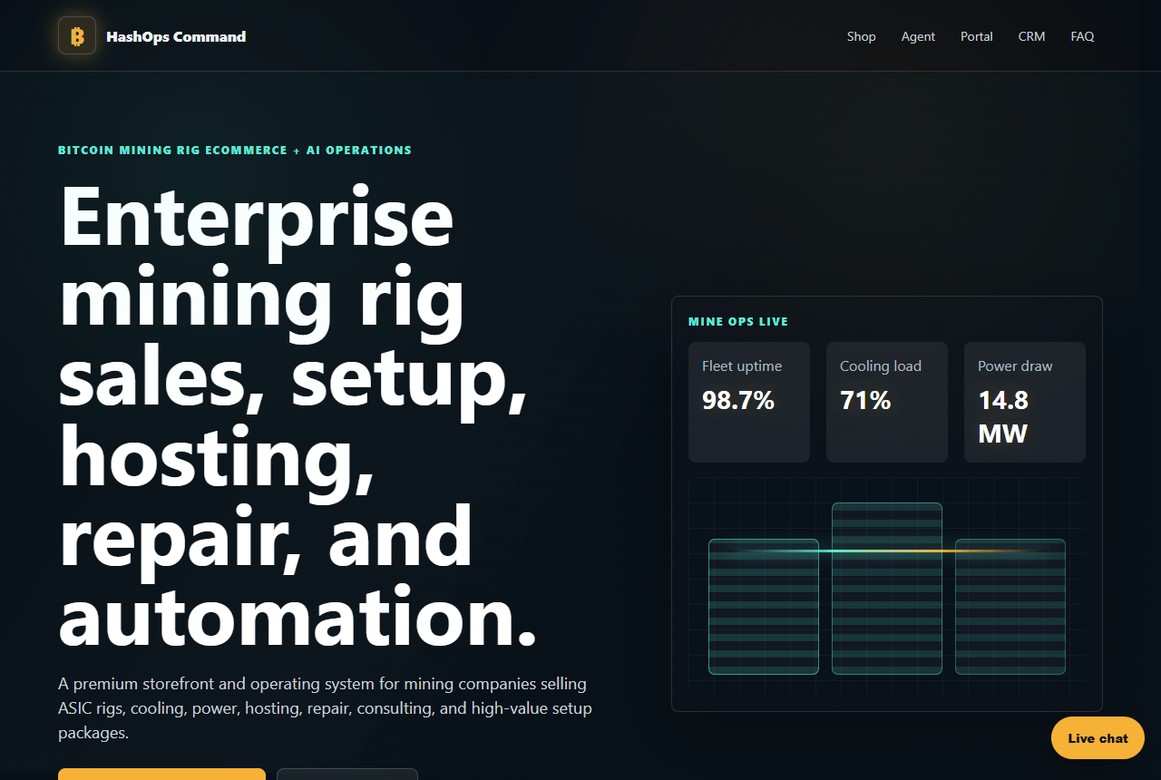 HashOps Command website preview