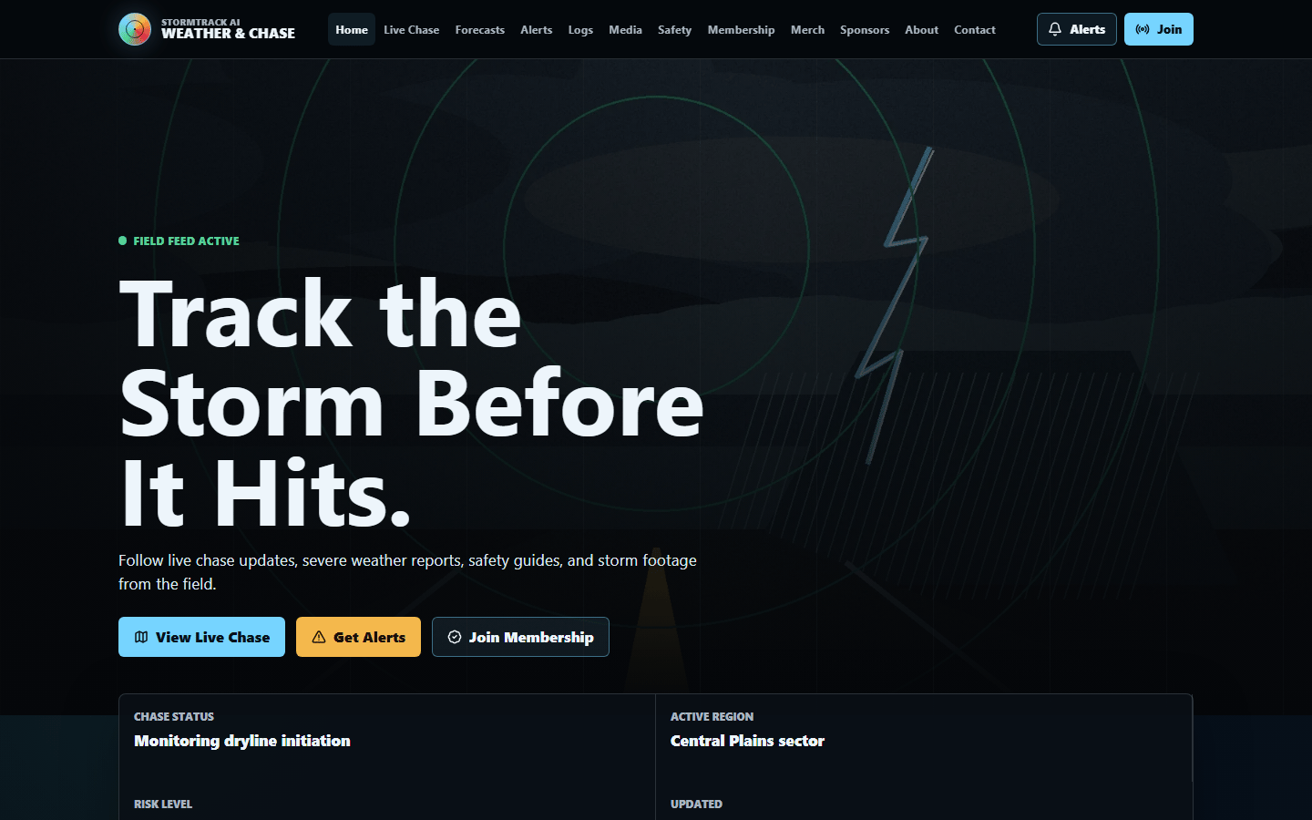 StormTrack AI website preview